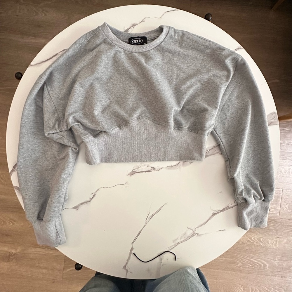 Cider Gray Cropped Sweatshirt Size M